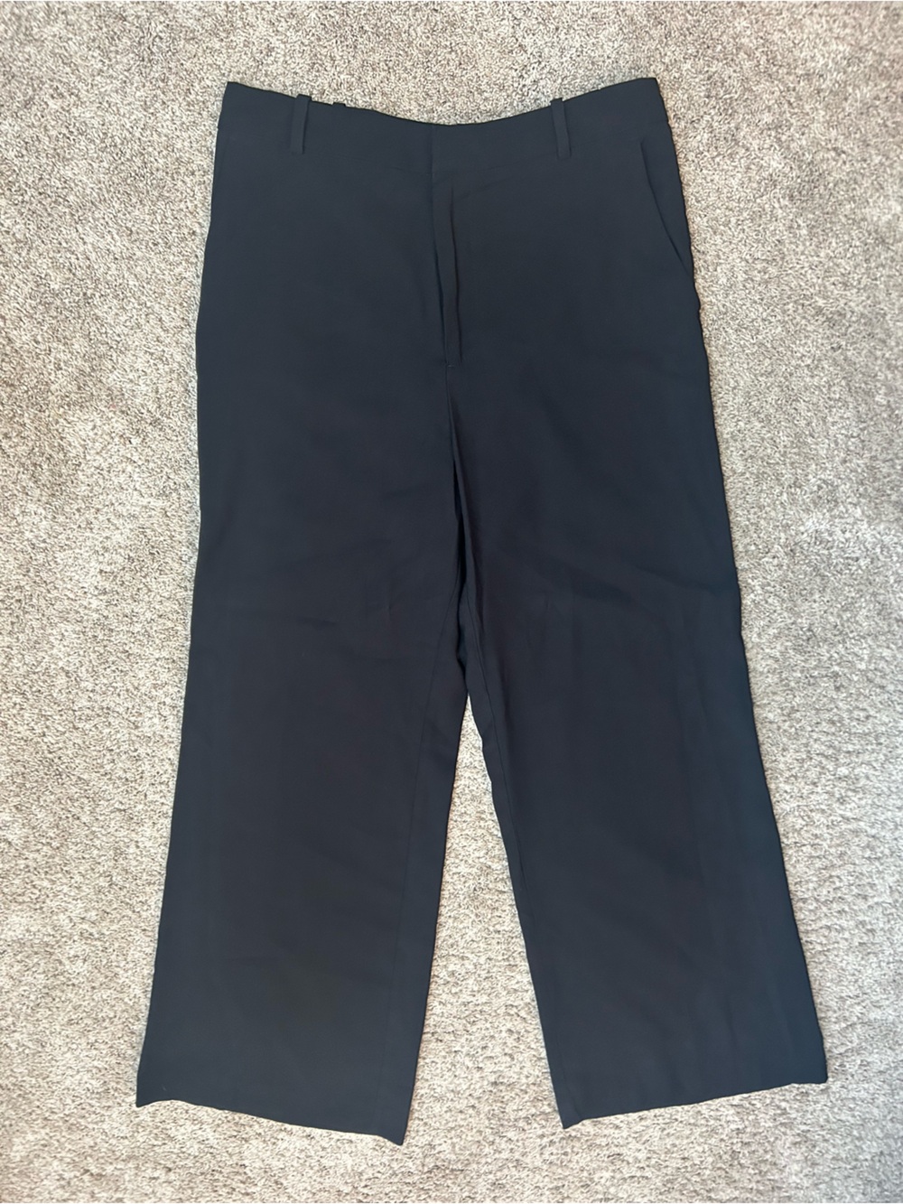 NWT H&M Black Wide Leg Trousers Dress Pants Viscose Blend Size 10